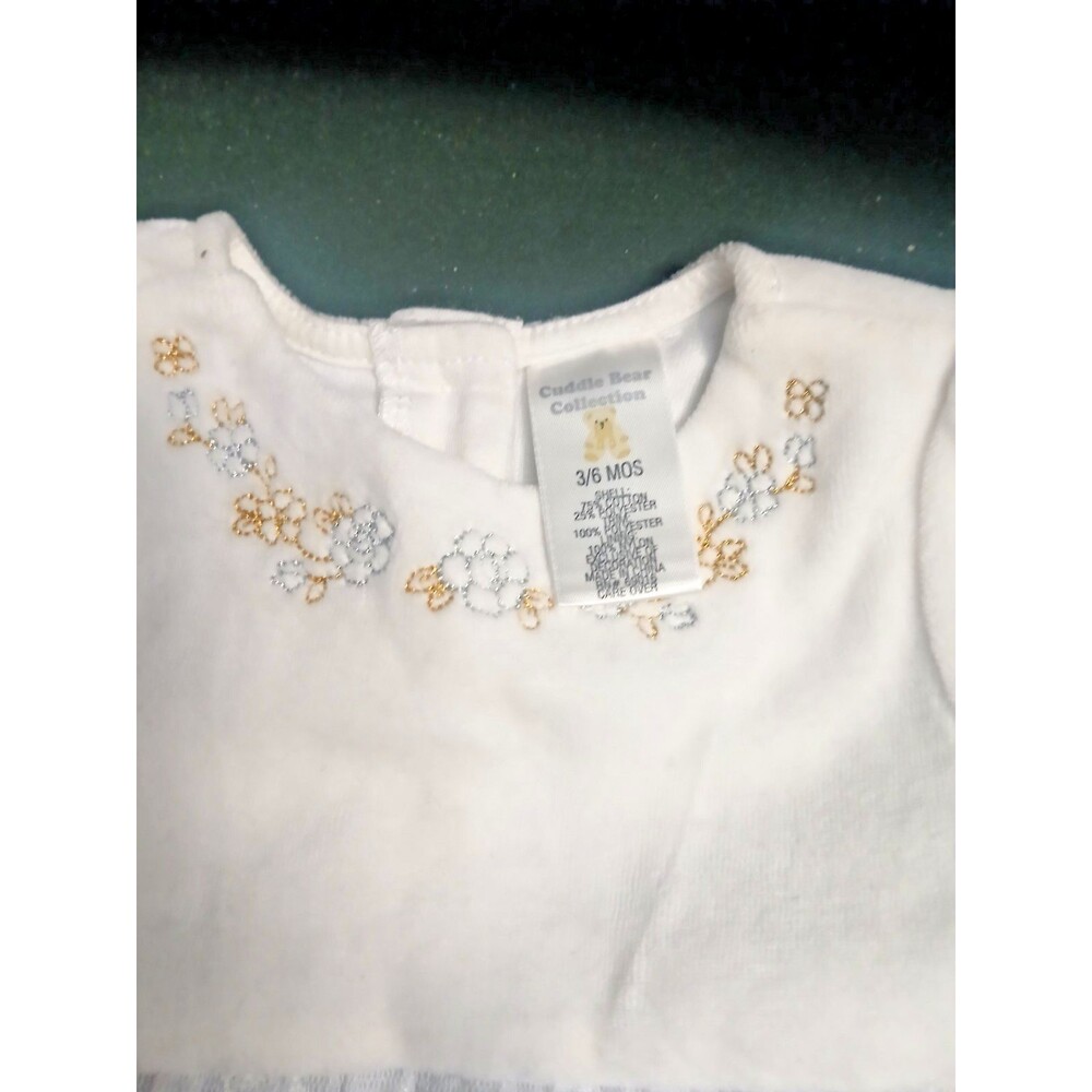 Cuddle Bear Collection Infants Dress White 3-6 Months Holiday Christening Tuille - Picture 6 of 9